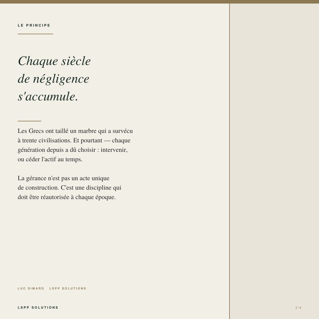 Chaque siècle de négligence s’accumule&nbsp;: thèse