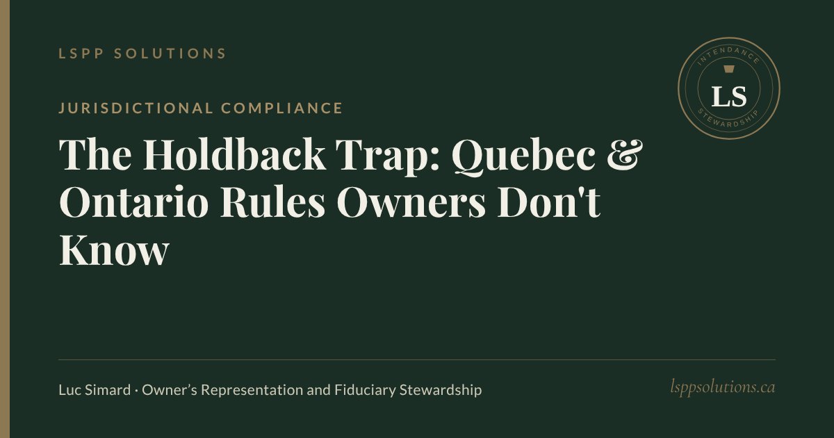 Construction Holdbacks in Canada: Legal Rules for Quebec and Ontario
